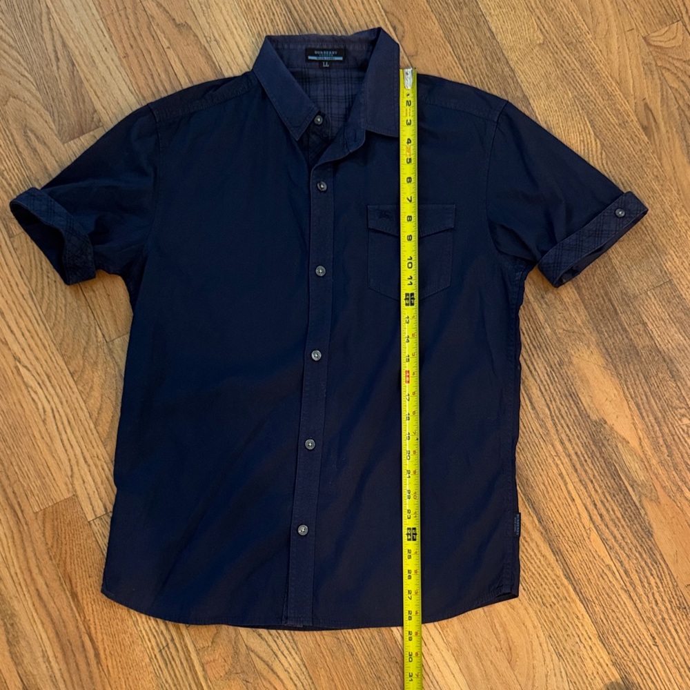Burberry London Blue Label Men's Navy Blue Short Sleeve Shirt Size: LL  Japan - Picture 6 of 13